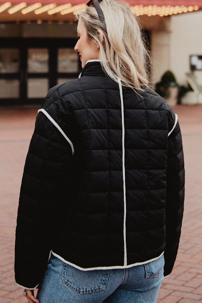 Black Quilted Jacket // SHIPS IN 1-2 WEEKS