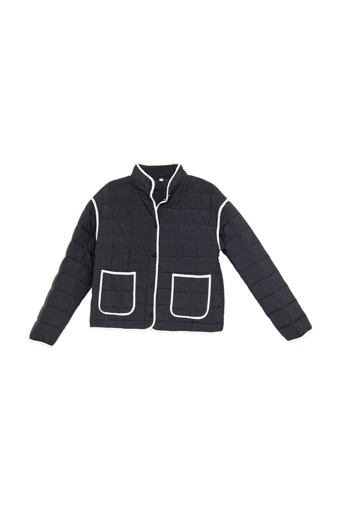 Black Quilted Jacket // SHIPS IN 1-2 WEEKS