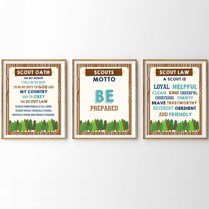Boy Scout Oath, Motto and Law Poster Set