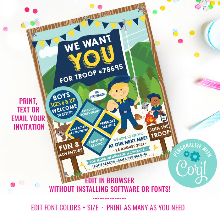 Boy Scouts Recruitment Flyer Printable | Boy Scouts Recruitment Poster