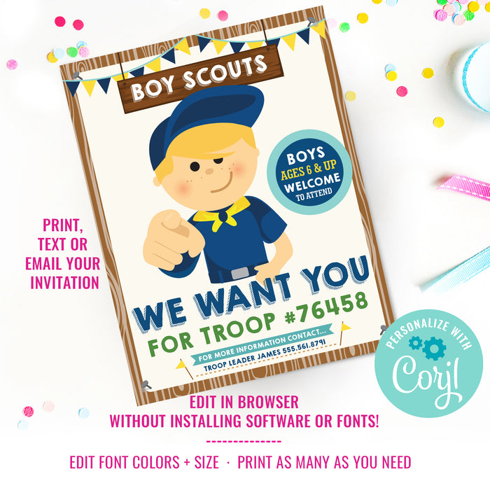 Boy Scouts Recruitment Poster Printable
