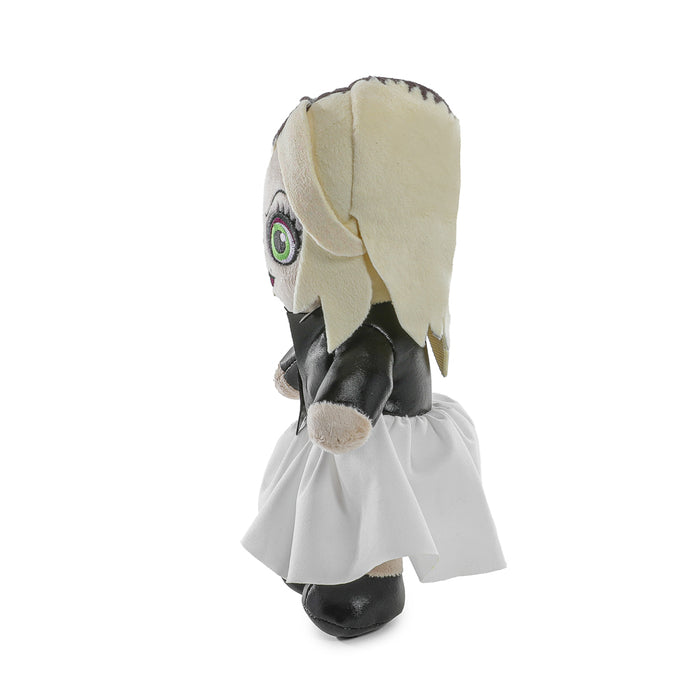 Bride of Chucky Tiffany plush toy by Chucky, standing in box, featuring detailed design from the horror movie franchise.