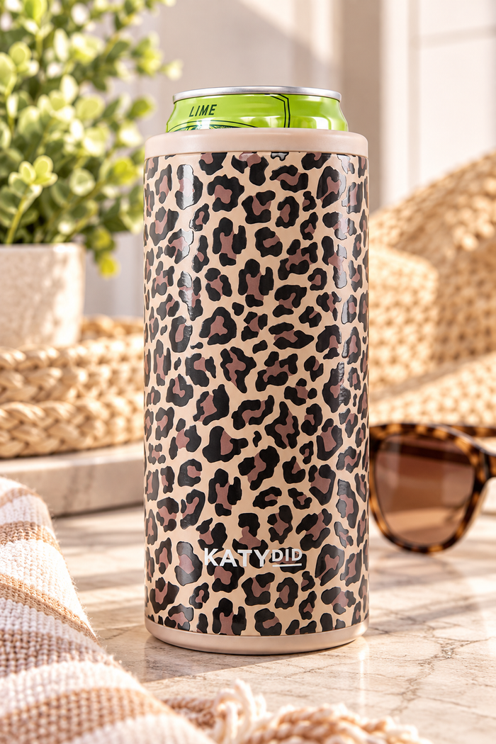 Brown Leopard Slim Can Sleeve // SHIPS IN 1-2 WEEKS