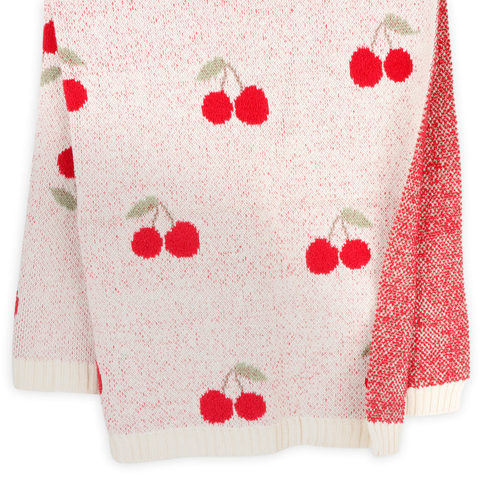 Cherry Organic Cotton Baby Blanket Texture