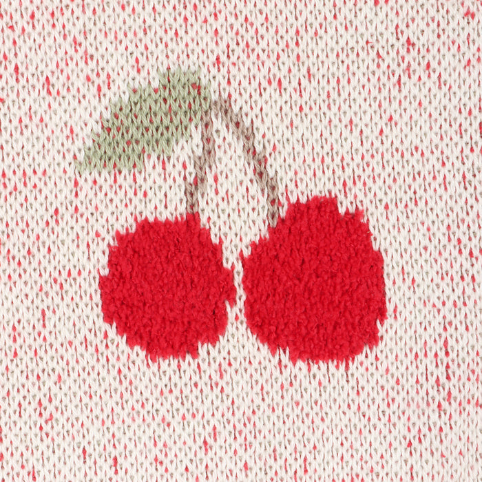Cherry Organic Cotton Baby Blanket Detail