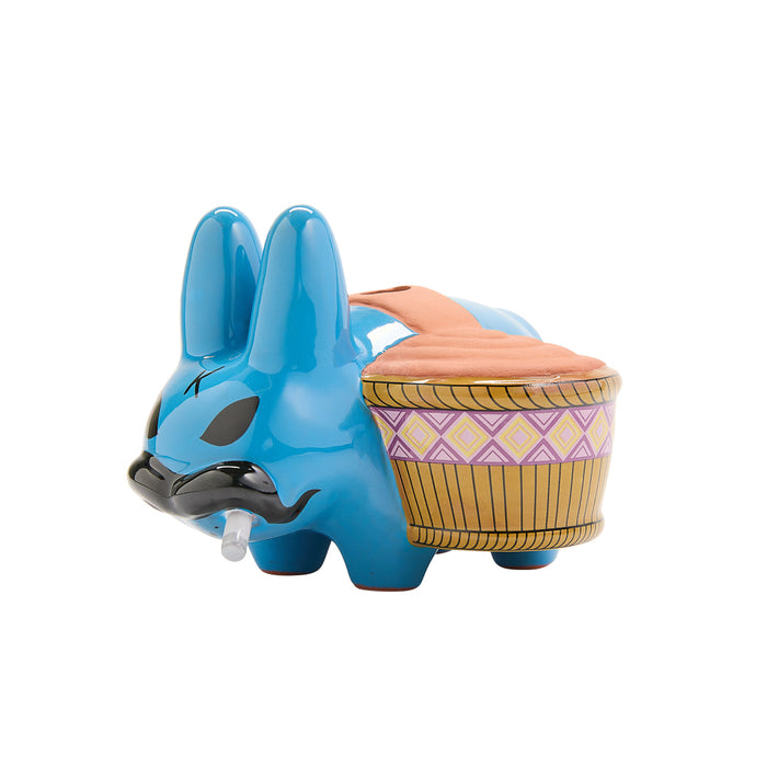 Chia Pet Labbit Smorkin’ Labbit Blue Edition by Frank Kozik, 5-inch limited edition chia planter with blue design and playful expression