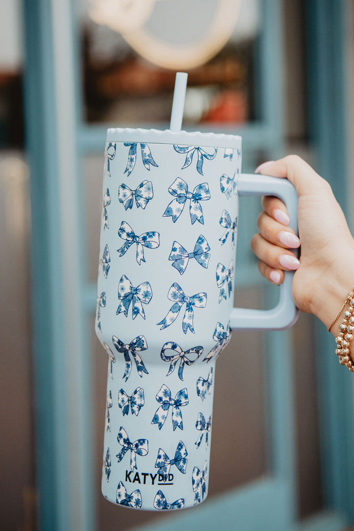 Chinoiserie Coquette Bows Drink Tumbler // SHIPS IN 1-2 WEEKS