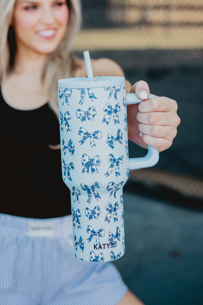 Chinoiserie Coquette Bows Drink Tumbler // SHIPS IN 1-2 WEEKS