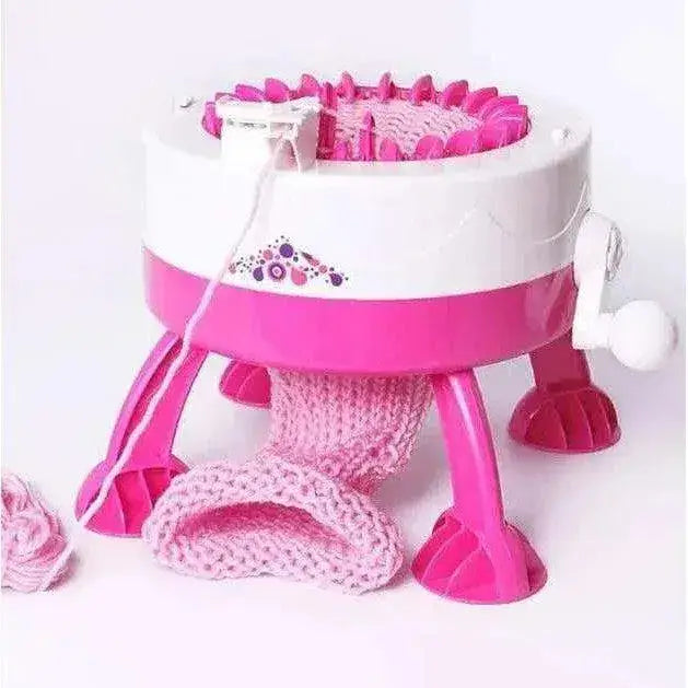 Circular sock knitting machine loom kit with yarn and hook