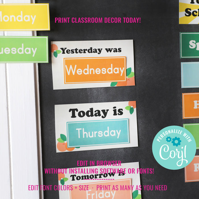 Classroom Daily Schedule Cards | Classroom Weather Cards | Printable Back To School Décor For Teachers