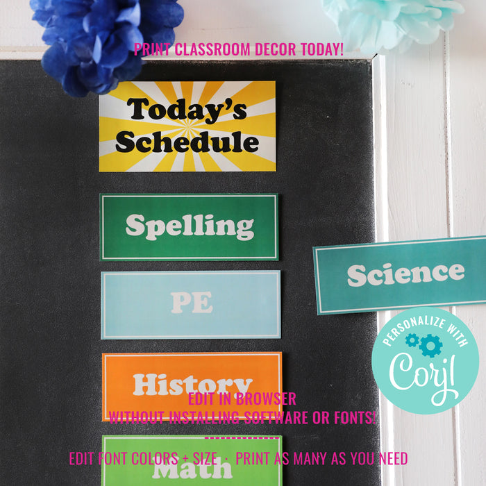 Classroom Daily Schedule Cards | Classroom Weather Cards | Printable Back To School Décor For Teachers