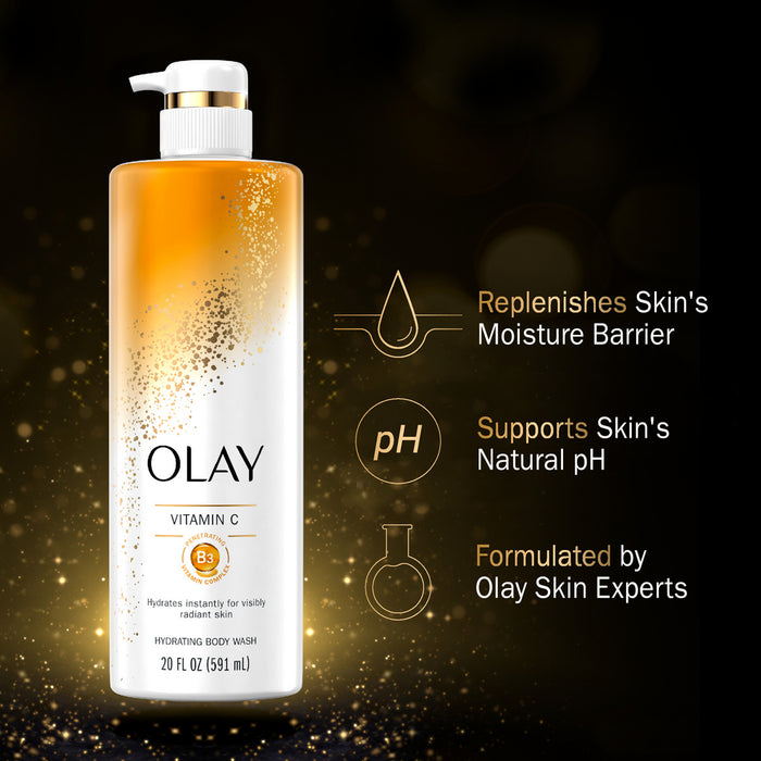 Olay Cleansing & Nourishing Body Wash with Vitamin B3 and Vitamin C, 20 fl oz
Claim
