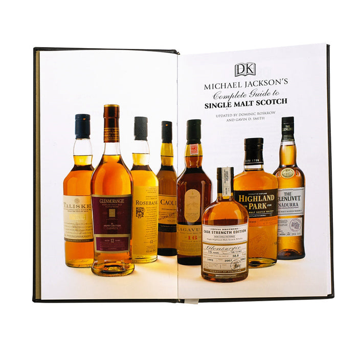 Complete Guide to Single Malt Scotch in Brown Bonded Leather — open pages showing the edition’s printed content