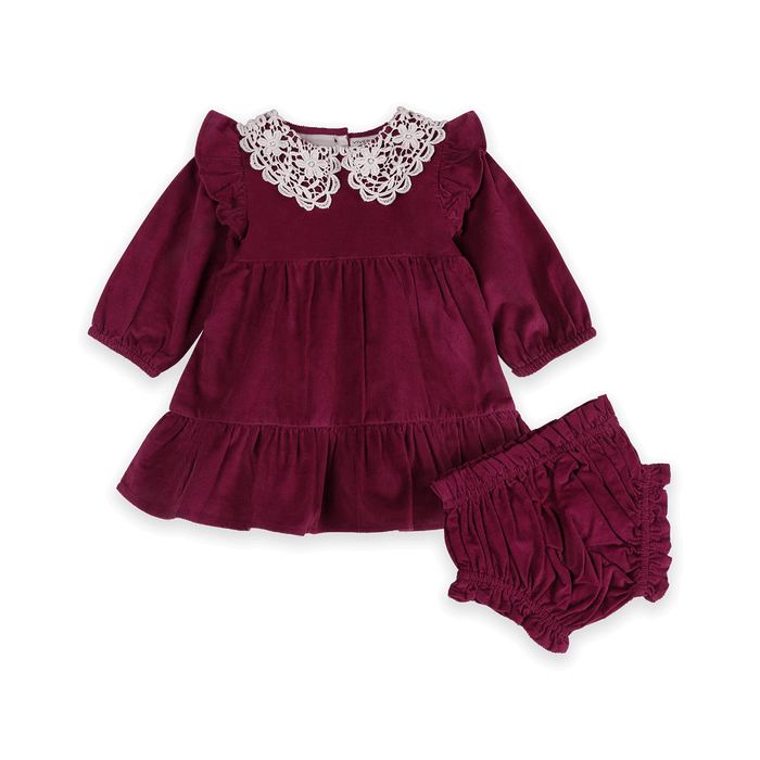 Cordelia Corduroy Baby Dress & Bloomer Set (Organic Cotton) - Outfit