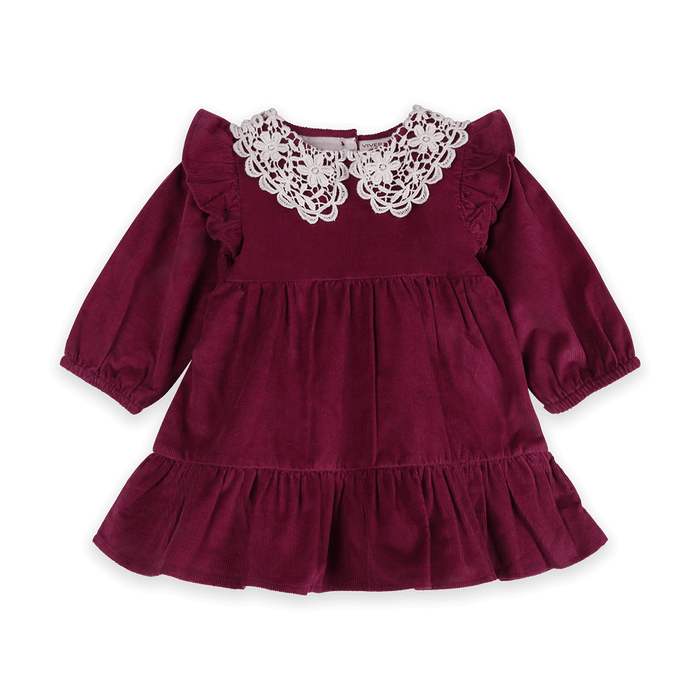 Cordelia Corduroy Baby Dress & Bloomer Set (Organic Cotton) - Front