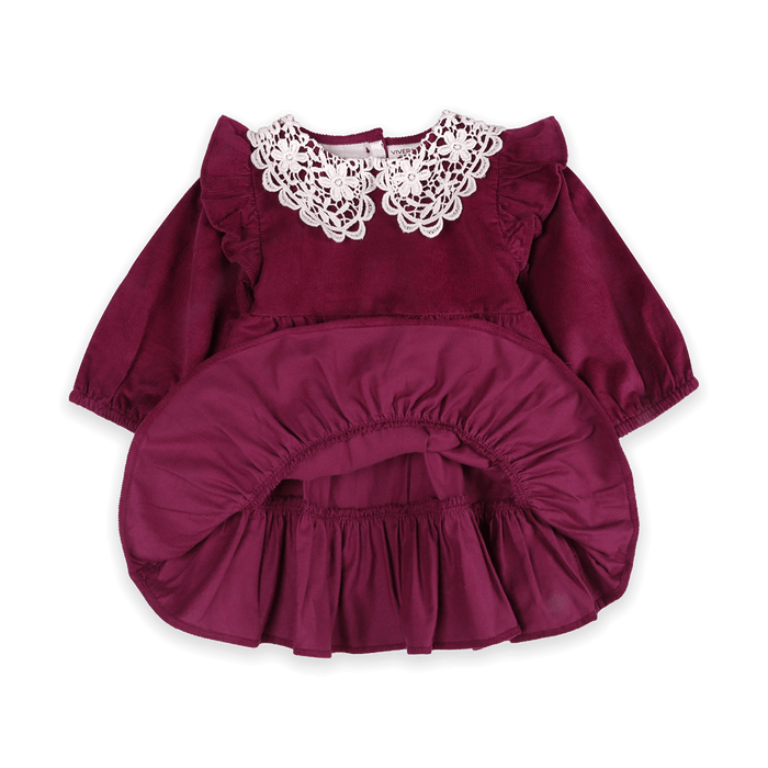 Cordelia Corduroy Baby Dress & Bloomer Set (Organic Cotton) - Texture