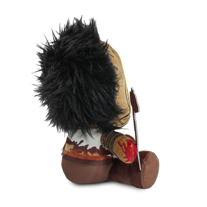 Soft plush of Dead by Daylight's Hillbilly character from the Phunny Plush collection, featuring detailed stitching and expressive features.