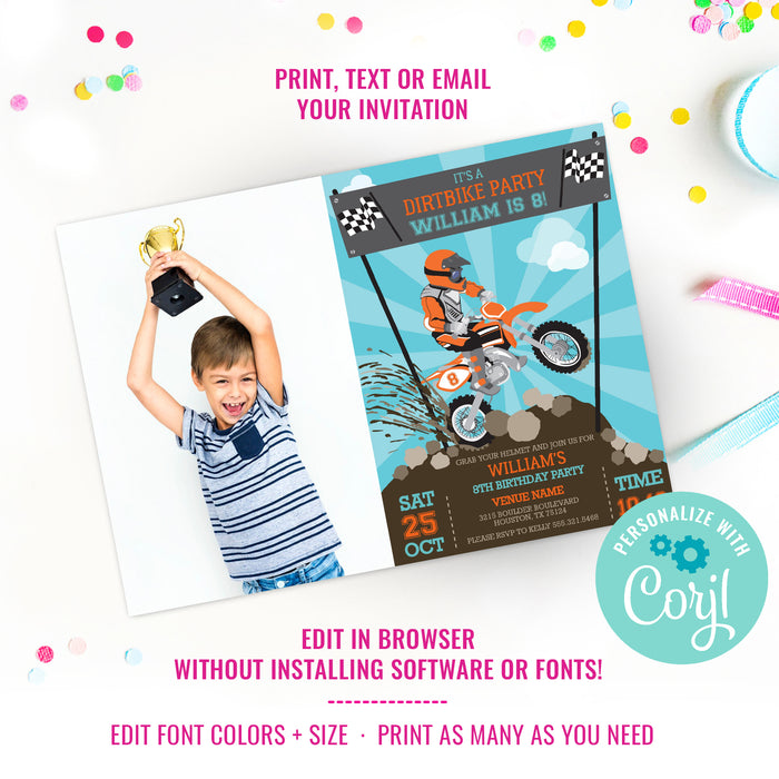 Dirt Bike Party Invitation