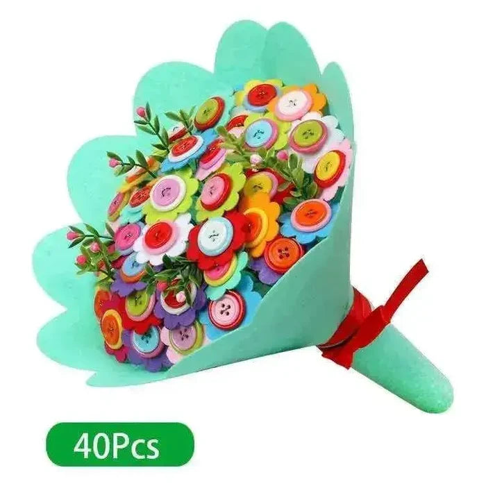 Fabric flower kit with wire stems and floral tape