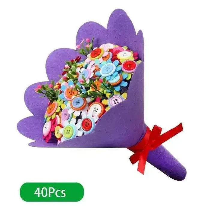 Handmade bouquet craft kit with soft fabric petals