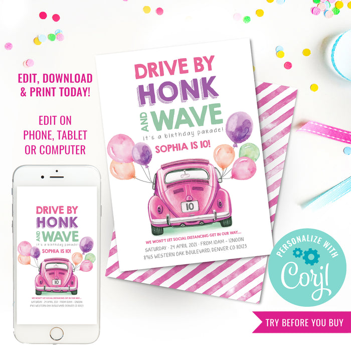 Drive By Birthday Party Invitation