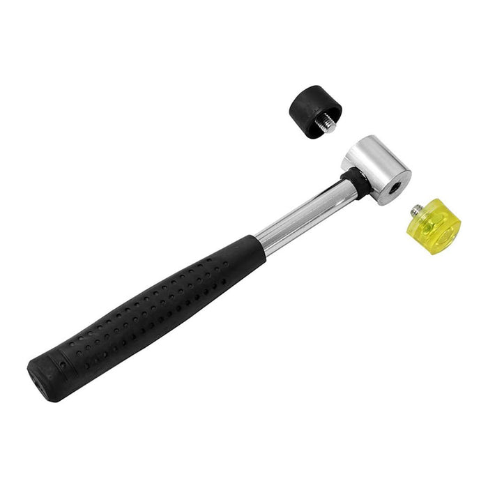 Dual-Head Nylon and Rubber Mallet with Non-Slip Grip