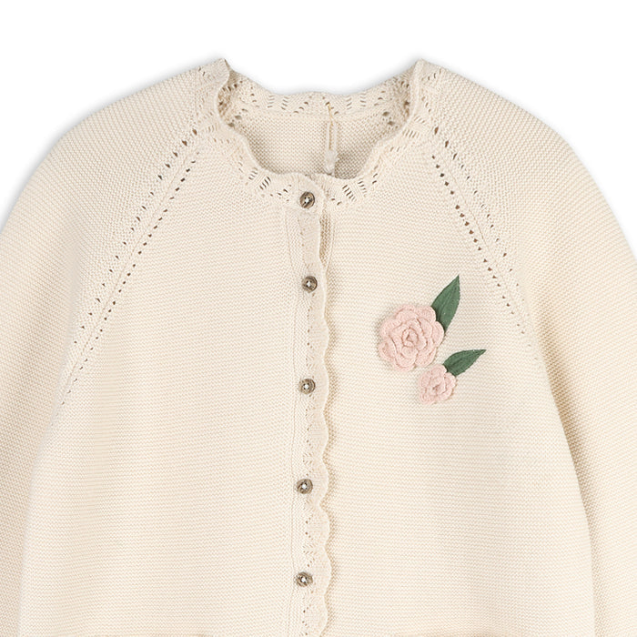 Ella Crochet Flower Organic Knit Women’s Cardigan by Viverano Organics