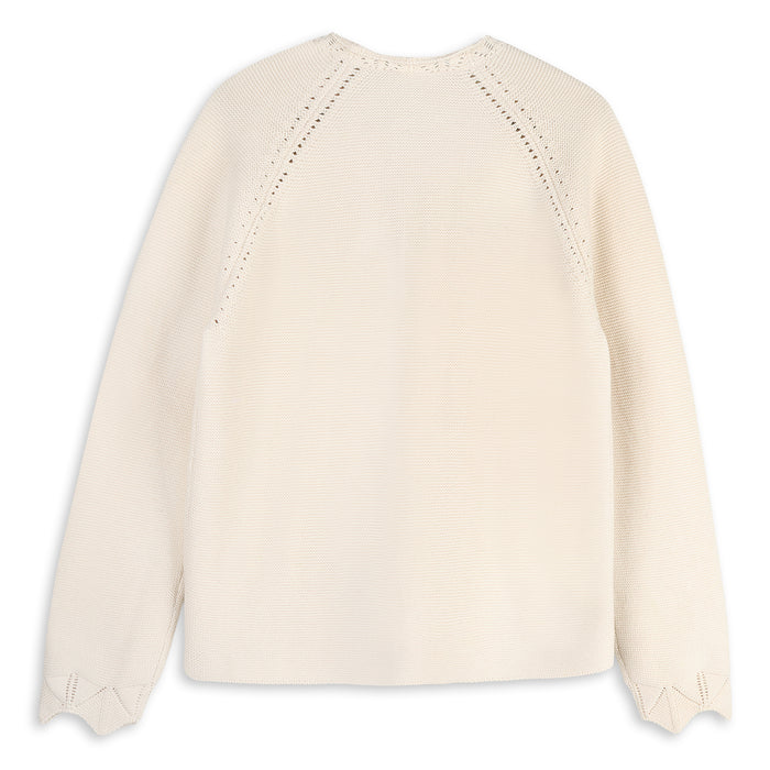 Ella Crochet Flower Organic Knit Women’s Cardigan by Viverano Organics
