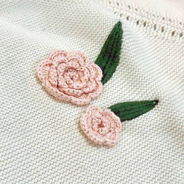 Ella Crochet Flower Knit Women’s Cardigan (Organic Cotton)