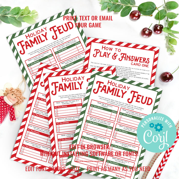Family Feud Christmas Game | Holiday Family Game | Family Feud Table Game