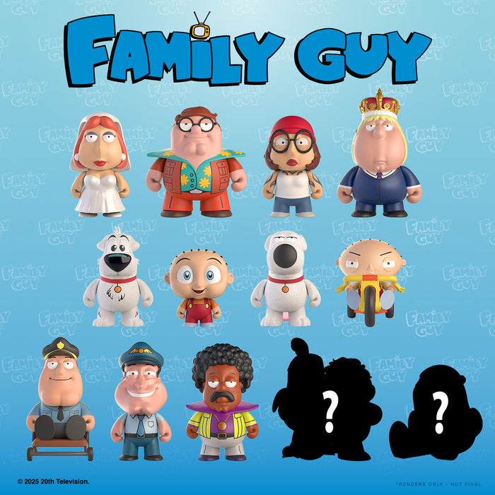 Family Guy Freakin' Sweet 3-inch vinyl mini figure from blind box series, featuring characters from the animated TV show.