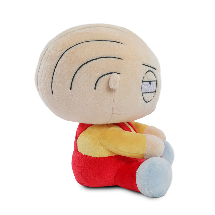 Family Guy Stewie Phunny Plush toy showing Stewie's detailed plush figure with signature clothing and expressive face.