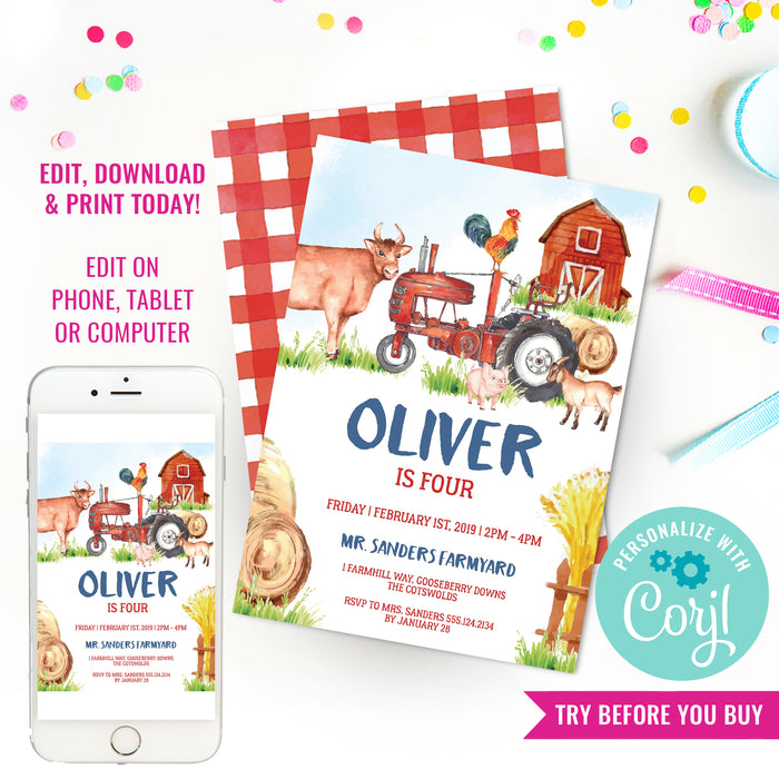 Farmyard Birthday Party Invitation