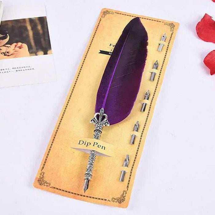 Dip pen set with nibs for letters and journals