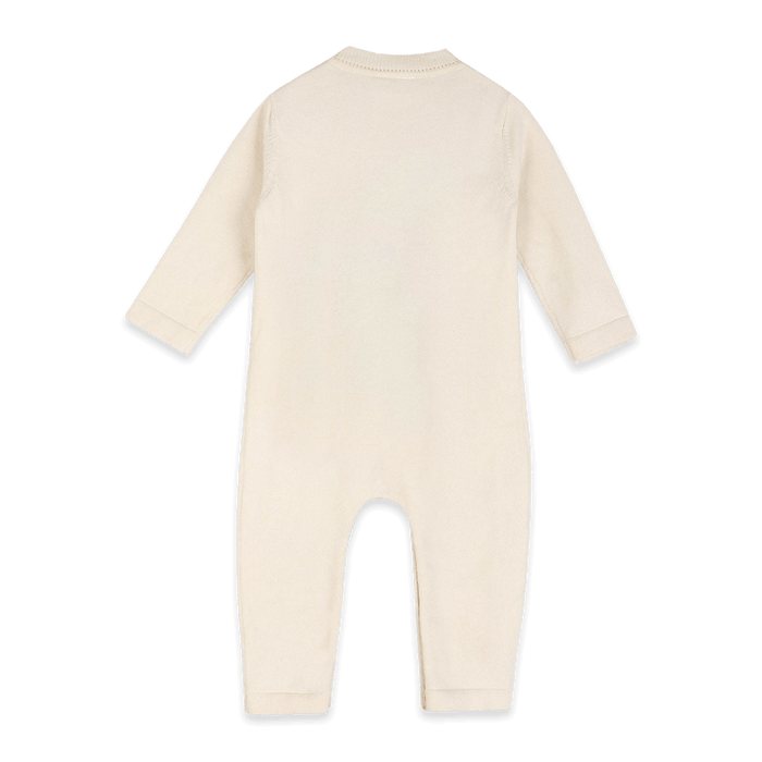 Organic Cotton Furry Bear Knit Baby Jumpsuit, Back