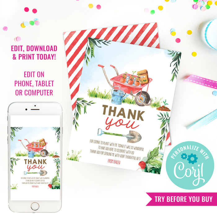 Gardening Party Thank you Cards