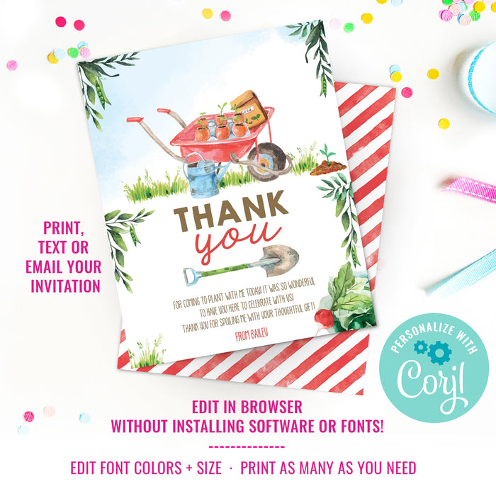 Gardening Party Thank you Cards
