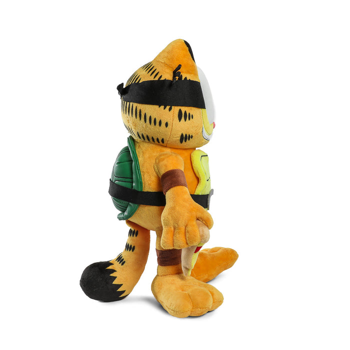 Soft Garfield x Teenage Mutant Ninja Turtles Garfello plush toy, 13-inch plush featuring Garfield and Turtles characters.