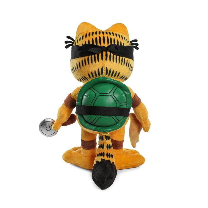 13-inch Garfield x Teenage Mutant Ninja Turtles Garfello plush toy featuring Garfield and ninja turtle characters in soft fabric.