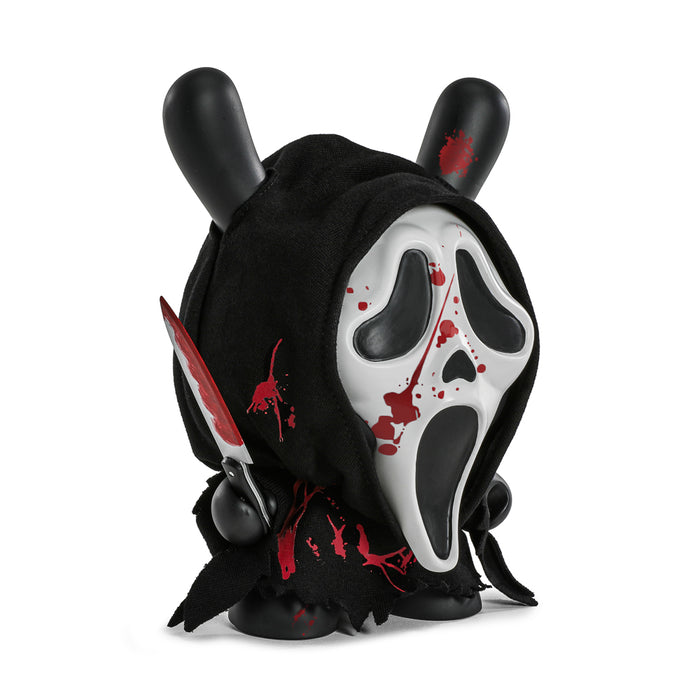 Ghost Face 8-inch Dunny glow-in-the-dark vinyl art figure with bloody edition, detailed design, and spooky ghost face appearance.