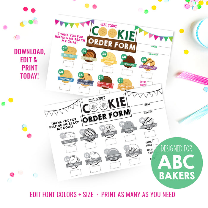 Girl Scout Cookie Seller Order Form