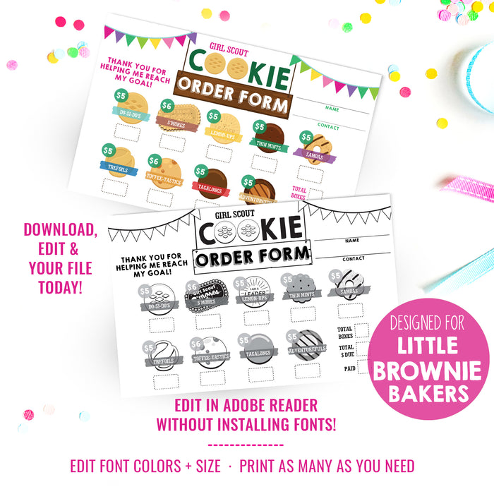 LBB Girl Scout Cookie Seller Order Form