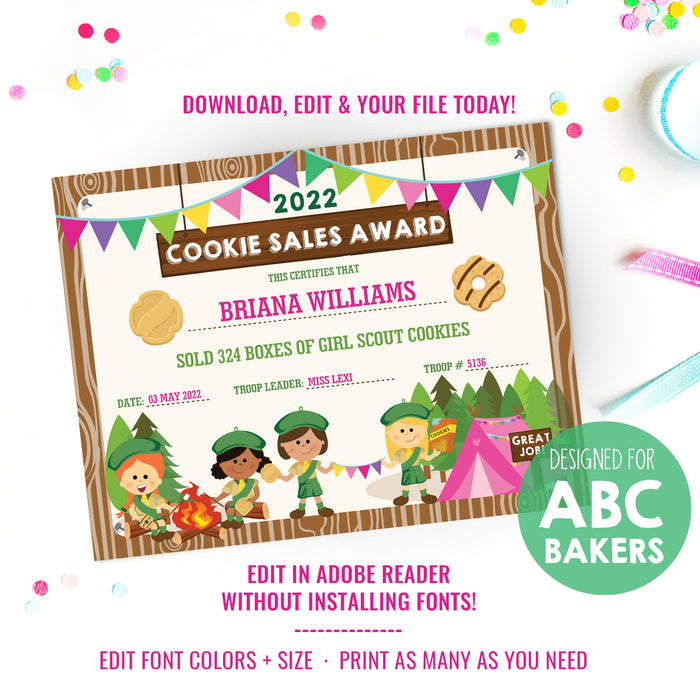 Girl Scout Cookie Seller Award