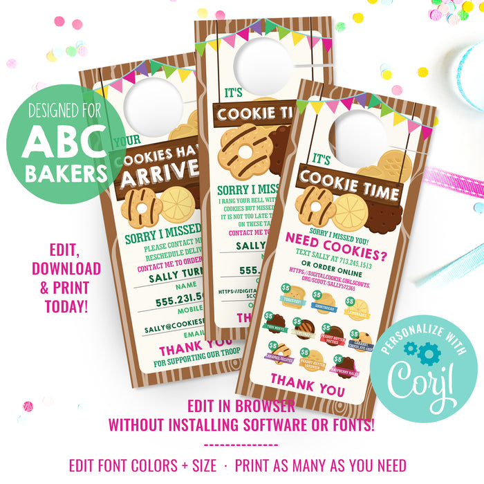 Girl Scout Cookie Seller Printable Door Hanger | Girl Scout Cookie Printables