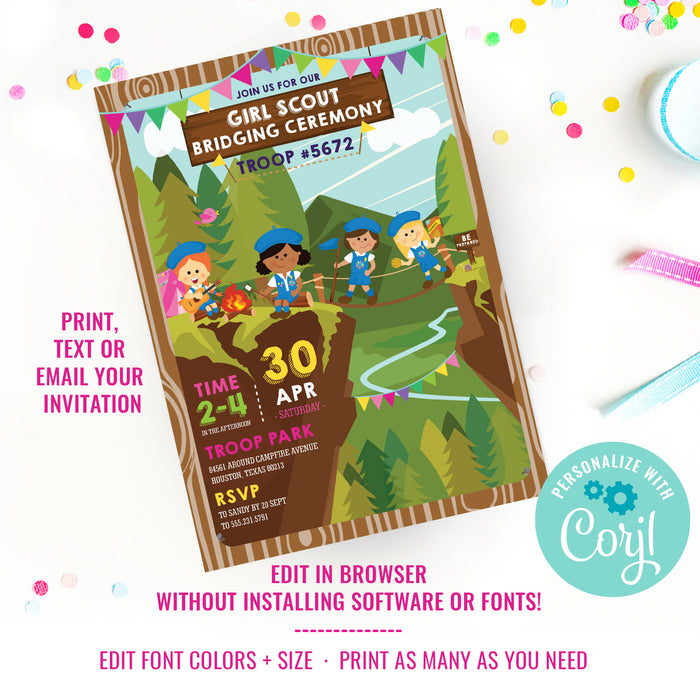 Girl Scout Daisy Bridging Ceremony Invitation