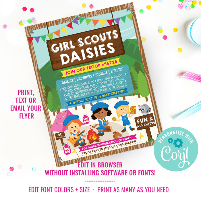 Girl Scouts Daisies Recruitment Flyer | Girl Scout Daisies Recruitment Poster
