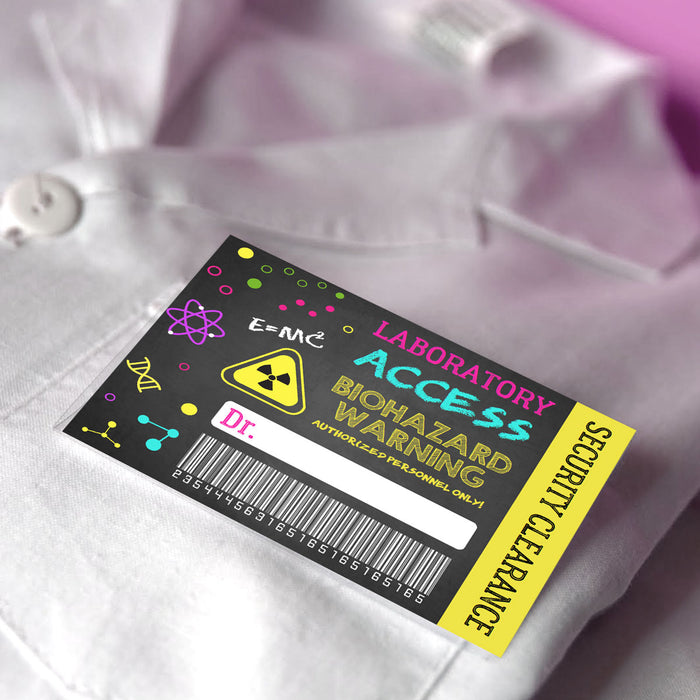Science Party for Girls Name Tag