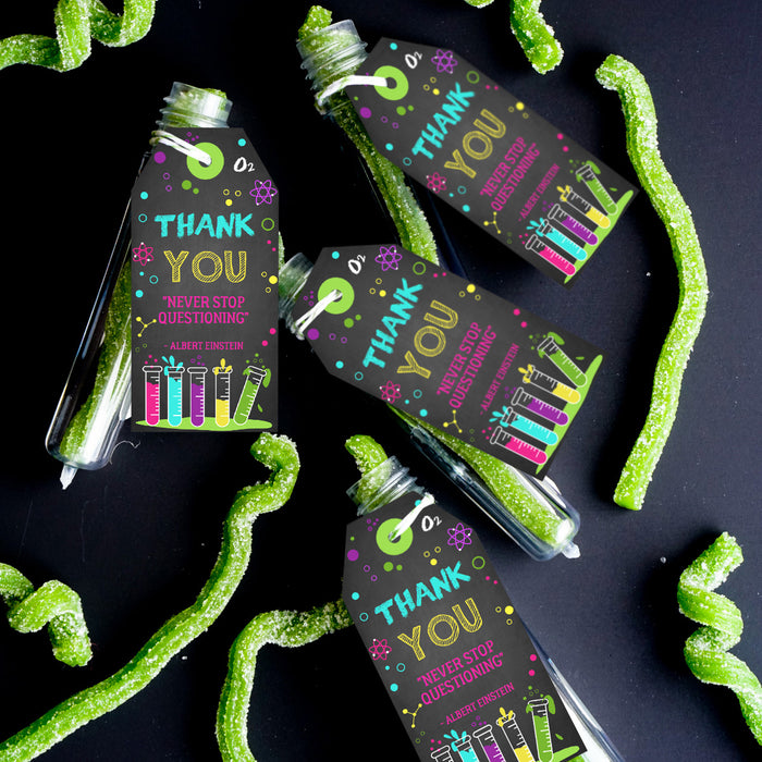 Science Party for Girls Favor Tag