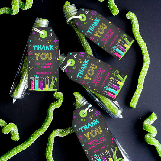 Girls Science party favor Tags