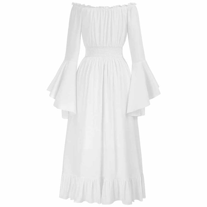 Gothic Dress Halloween Retro Off Shoulder Bell Sleeves Cosplay Dress